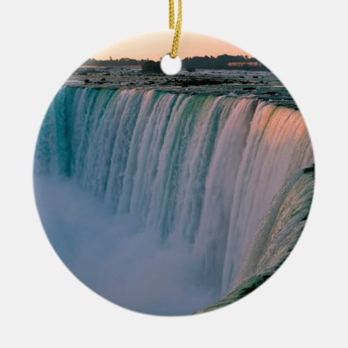 Waterfall Falling Love Niagara Ontario Canada Ceramic Ornament