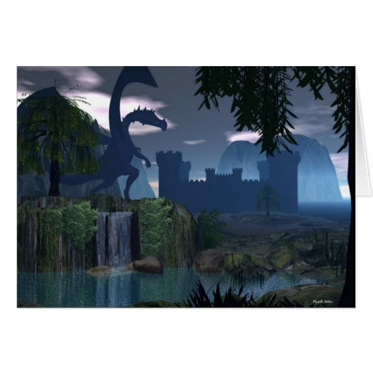 Waterfall fantasy with Dragon Cards (Front Horizontal)