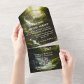 Waterfall Forest Greenery QR Code Wedding All In One Invitation | Zazzle