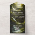 Waterfall Forest Greenery QR Code Wedding All In One Invitation | Zazzle