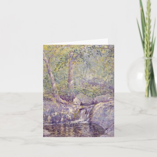 Waterfall Forest Painting Blank Note Card