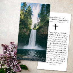 Waterfall Forest Photo Prayer Memorial Bookmark