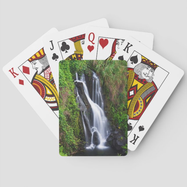 Waterfall, Hamakua coast, Hawaii Poker Cards (Back)