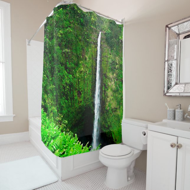 Waterfall Hawaii Shower Curtain (In Situ)
