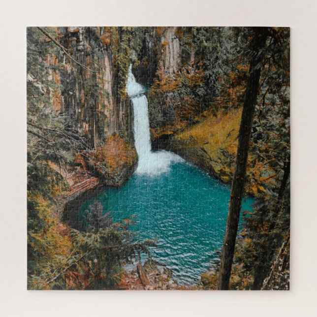 Waterfall Hidden in the Woods Jigsaw Puzzle (Vertical)