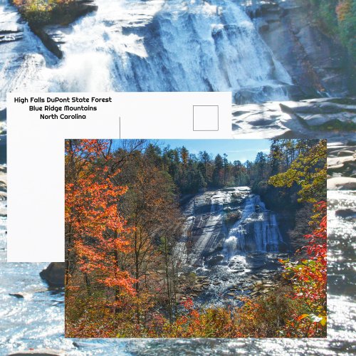 Waterfall High Falls DuPont State Forest Autumn Postcard