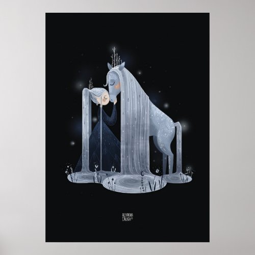 WATERFALL HORSE by Alexandra Dikaia Poster
