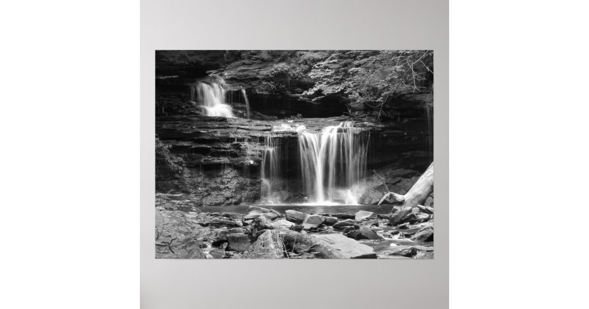 Waterfall in black and white Print | Zazzle