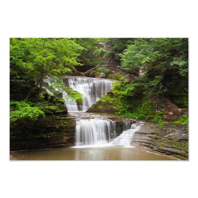 Waterfall in Buttermilk Falls State Park, New York Photo Print (Front)