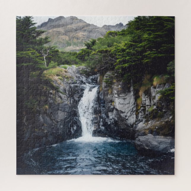 Waterfall in Forest Jigsaw Puzzle (Vertical)