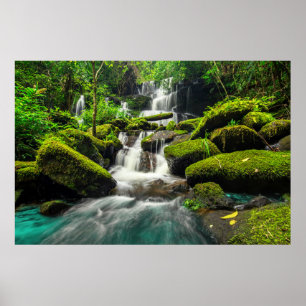 Waterfall in Jungle Phu Tub Berk Mountain Poster