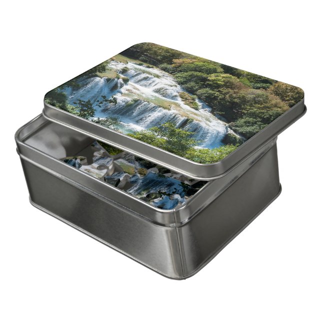 Waterfall in Krka National Park - Dalmatia,Croatia Jigsaw Puzzle (Lid Open)