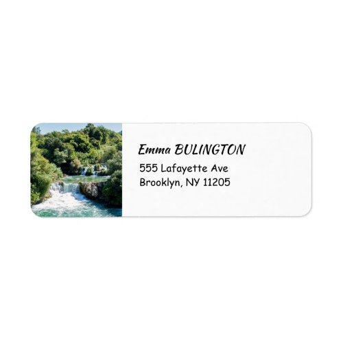 Waterfall in Krka National Park _ DalmatiaCroatia Label