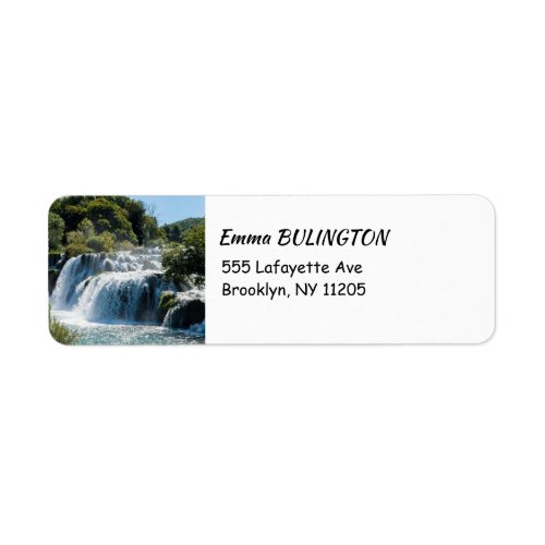 Waterfall in Krka National Park _ DalmatiaCroatia Label