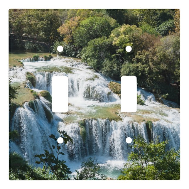 Waterfall in Krka National Park - Dalmatia,Croatia Light Switch Cover (Front)