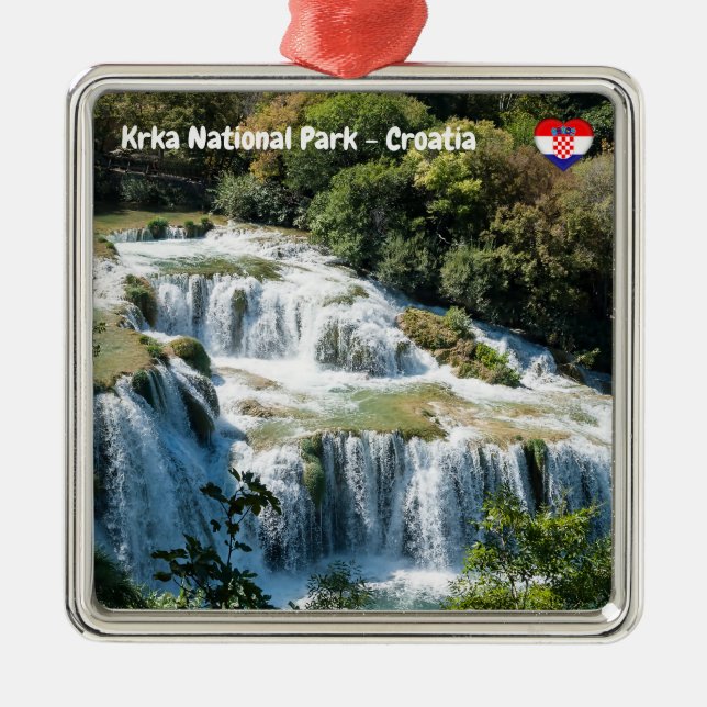 Waterfall in Krka National Park - Dalmatia,Croatia Metal Ornament (Front)