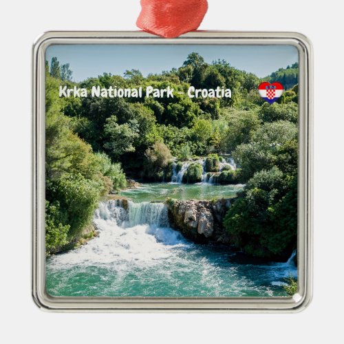 Waterfall in Krka National Park _ DalmatiaCroatia Metal Ornament