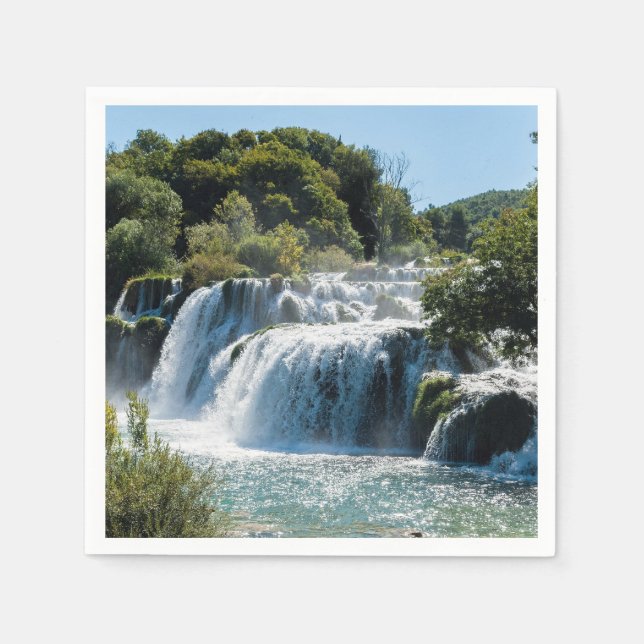 Waterfall in Krka National Park - Dalmatia,Croatia Napkins (Front)