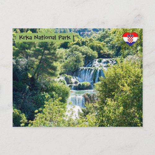 Waterfall in Krka National Park _ DalmatiaCroatia Postcard