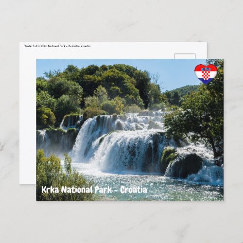 Waterfall in Krka National Park _ DalmatiaCroatia Postcard