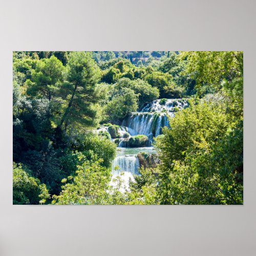 Waterfall in Krka National Park _ DalmatiaCroatia Poster