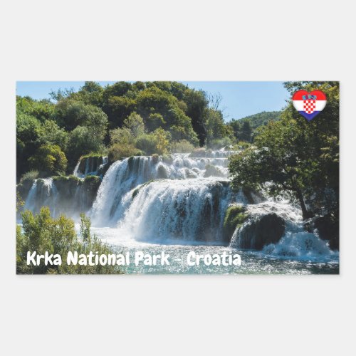 Waterfall in Krka National Park _ DalmatiaCroatia Rectangular Sticker