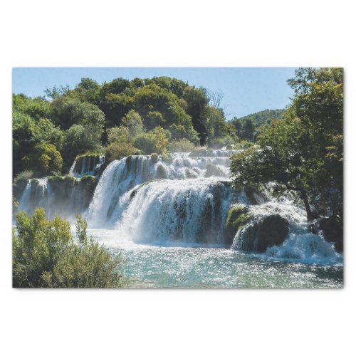 Waterfall in Krka National Park _ DalmatiaCroatia Tissue Paper