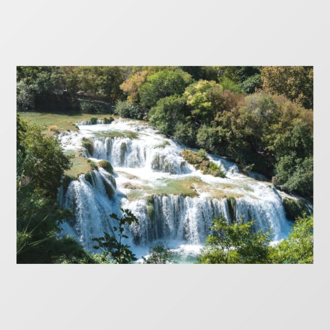 Waterfall in Krka National Park - Dalmatia,Croatia Window Cling (Sheet)