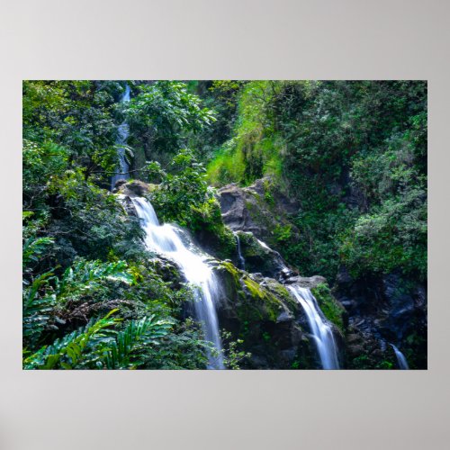 Waterfall in Maui Hawaii Poster