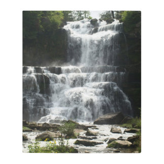 Waterfall in Nature Picture on a  Metal Print