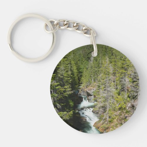 Waterfall in Olympic National Forest Keychain