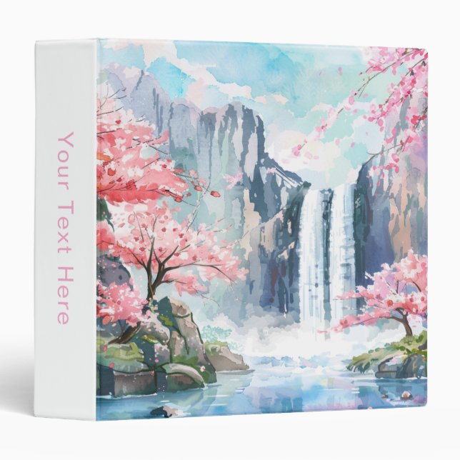 Waterfall in Spring 3 Ring Binder (Front/Spine)