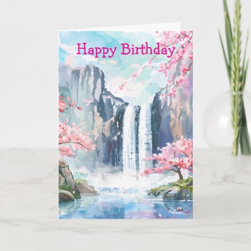 Waterfall in Spring Card