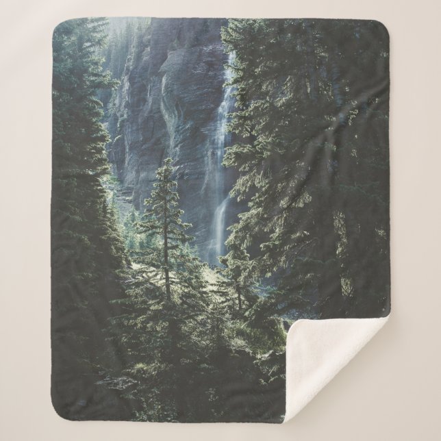 WATERFALL IN TELLURIDE SHERPA BLANKET (Front)