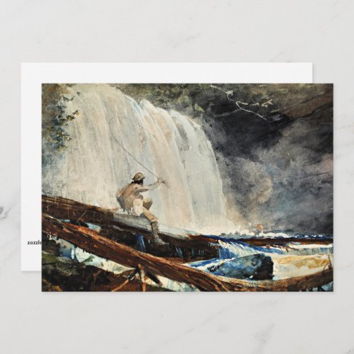 Waterfall in the Adirondacks by Winslow Homer Card