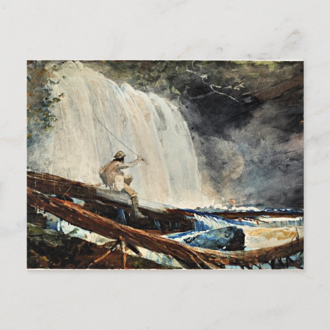 Waterfall in the Adirondacks, fine art by W. Homer Postcard (Front)