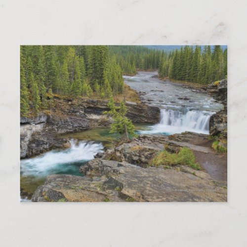 Waterfall In The Canadian Rocky Mountains Postcard