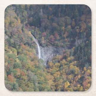 Waterfall in Western North Carolina in the Fall Square Paper Coaster