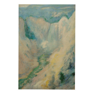Waterfall in Yellowstone by Twachtman, Vintage Art