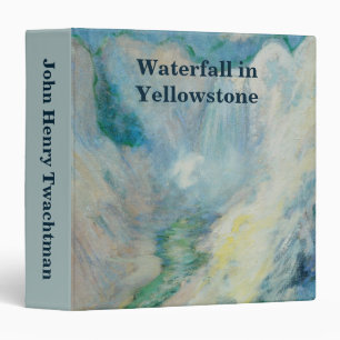 Waterfall in Yellowstone by Twachtman, Vintage Art 3 Ring Binder