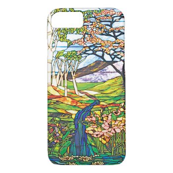 Waterfall Iris Birch Tiffany Stained Glass Window Iphone 8/7 Case by riverme at Zazzle
