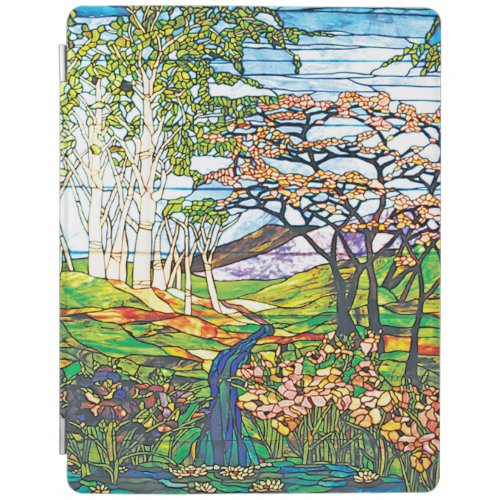 Waterfall Iris Birch Tiffany Stained Glass Window iPad Smart Cover