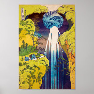 Waterfall, Katsushika Hokusai, Ukiyo-e Poster