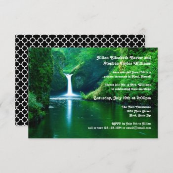 Waterfall Landscape Photo -3x5wedding Announcement by Midesigns55555 at Zazzle