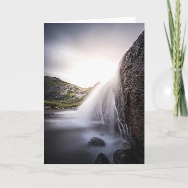 Waterfall Landscape photo Card (Front)