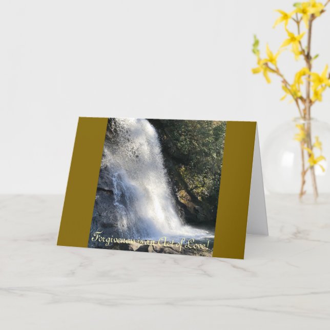 Waterfall, Love & Forgiveness, Valentine's Card (Yellow Flower)
