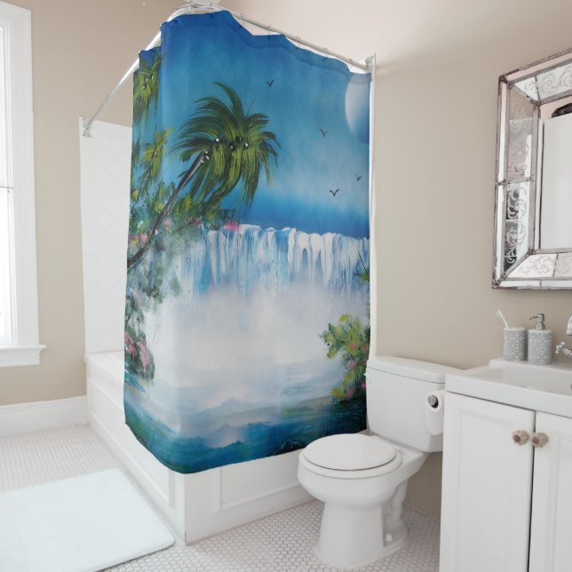 waterfall mist shower curtain (In Situ)