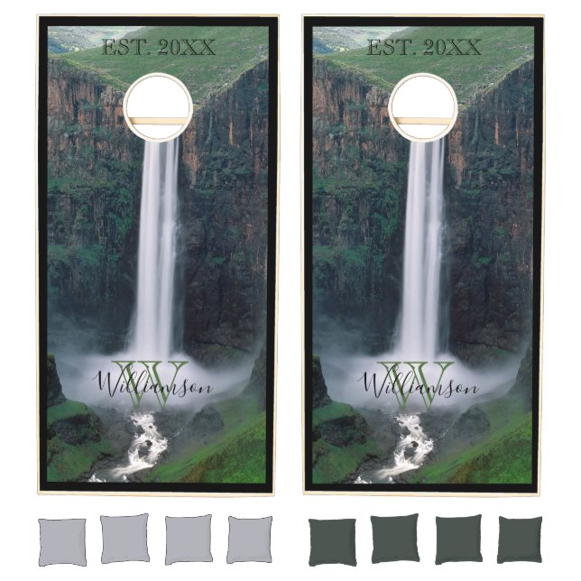 Waterfall Monogram Cornhole Set (Set)