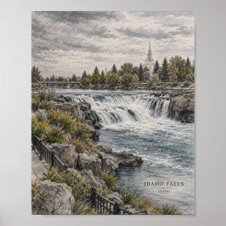 Waterfall Mountain Landscape Poster #112