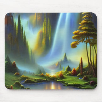 Waterfall Mountain Valley Mouse Pad